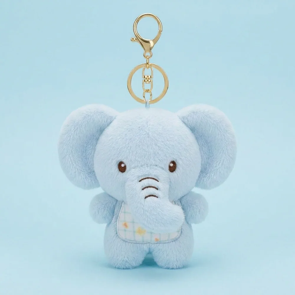 Beanbag Elephant Plush Keychain