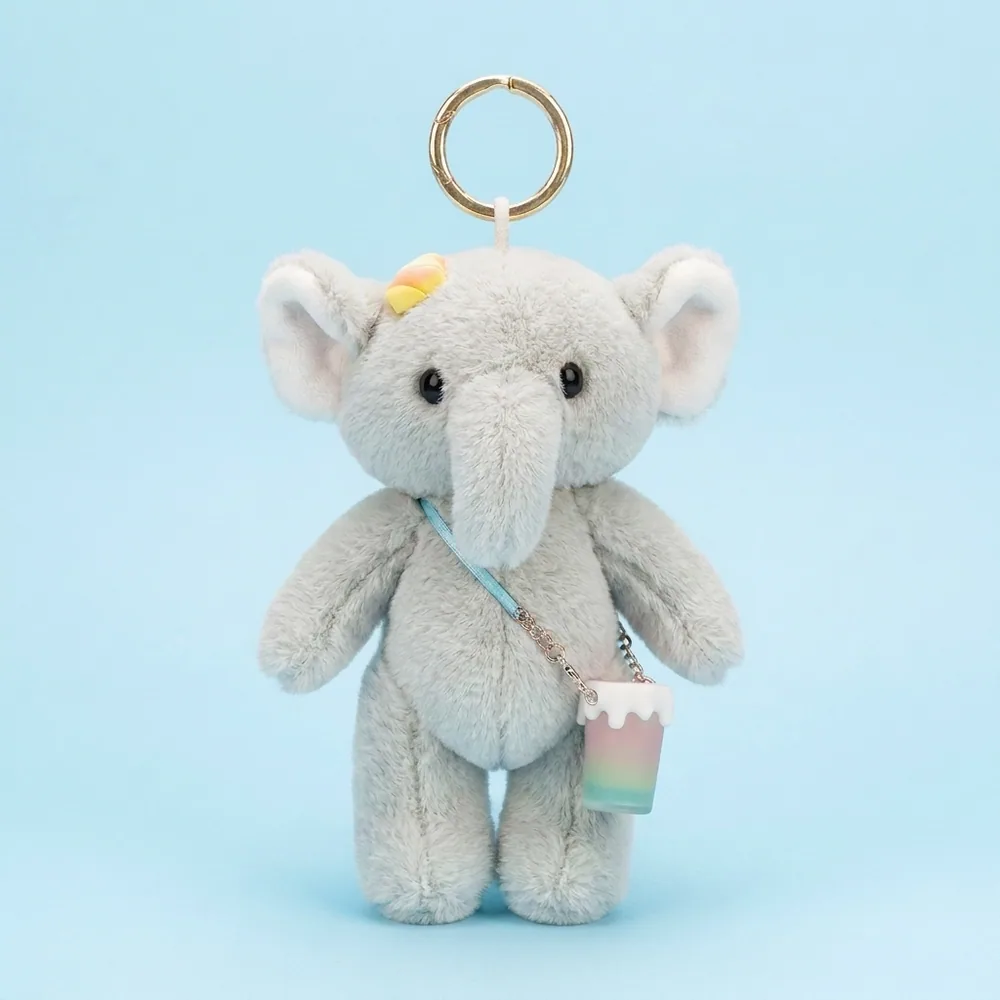 Soda Elephant Plush Keychain