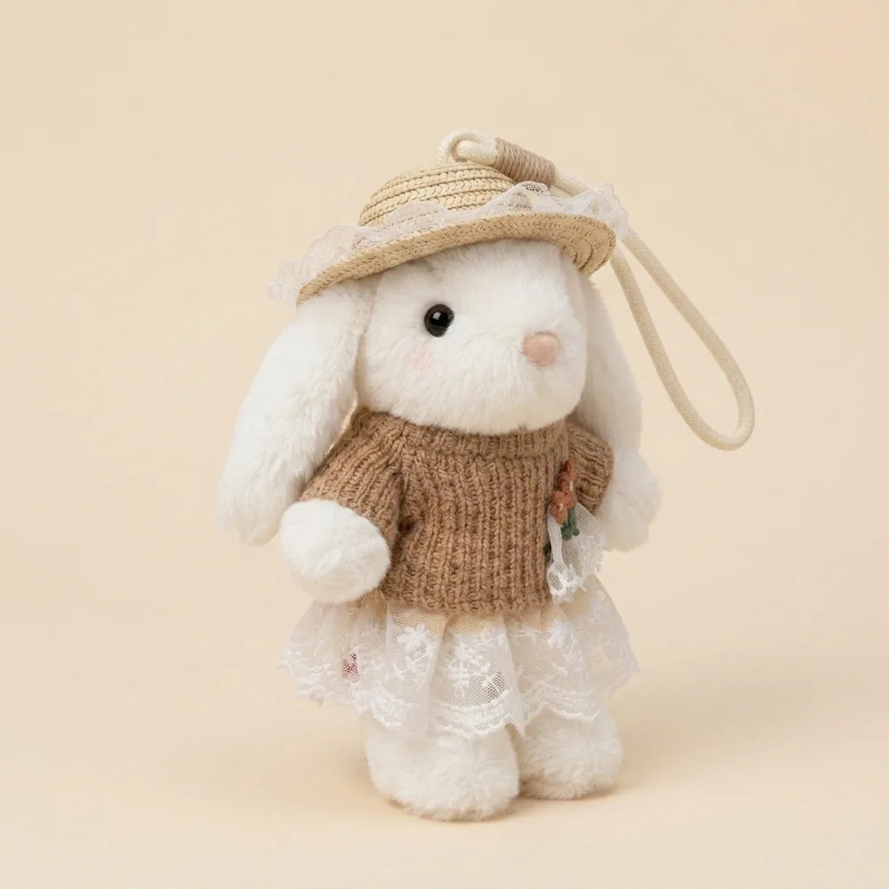 Straw Hat Bunny Plush Pendant thumbnail 3