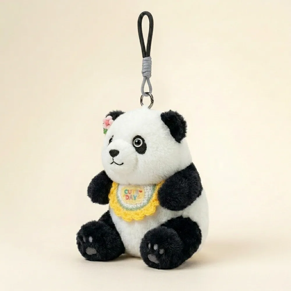 Silly Panda Plush Keychain thumbnail 2