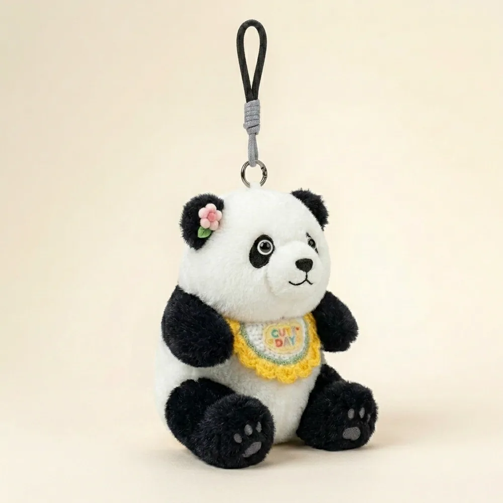Silly Panda Plush Keychain thumbnail 3