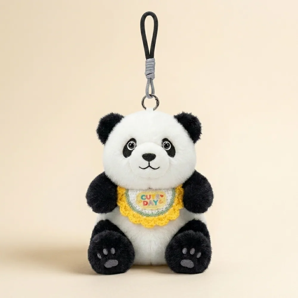 Silly Panda Plush Keychain