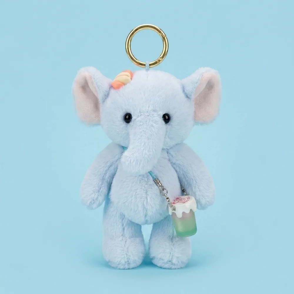 Pastel Elephant Plush Keychain
