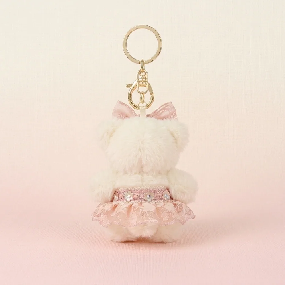 Pink Lace Dress Puppy Plush Keychain thumbnail 4